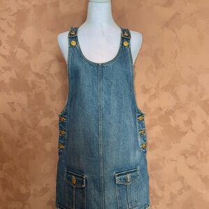 Celine Blue Denim Dress with Gold Buttons